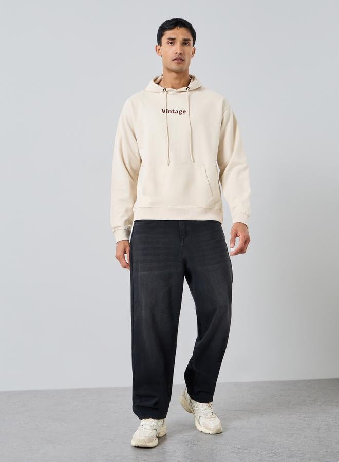 Styli Eco-Earth Relaxed Fit Slogan Print Fleece Hoodie - Image 2